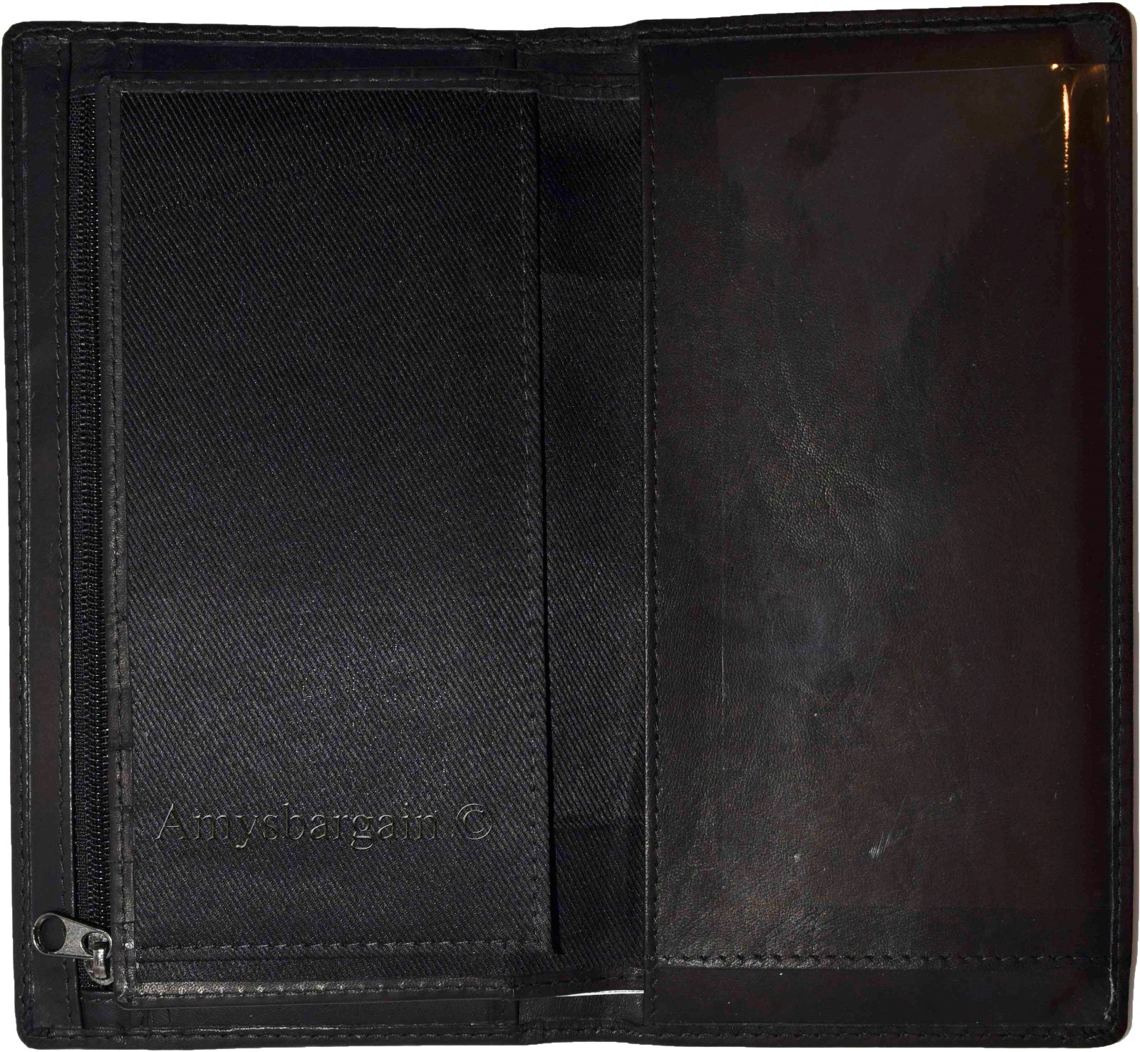 Lot of 3 New Black Leather checkbook wallet 14 credit card change purse ID BNWT - Image 10