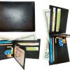 Lot of 3 New Man's new style leather 2 bill pockets wallet 12 card space ID case