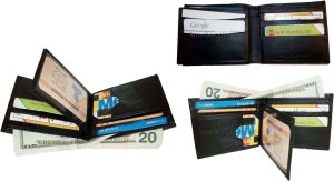 Lot of 3 New Man's new style leather 2 bill pockets wallet 12 card space ID case - Image 4