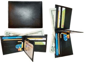 Lot of 3 New Man's new style leather 2 bill pockets wallet 12 card space ID case