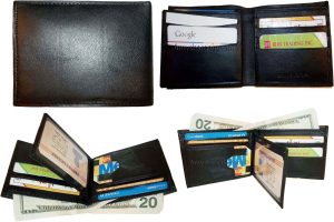 Lot of 3 New Man's new style leather 2 bill pockets wallet 12 card space ID case - Image 5