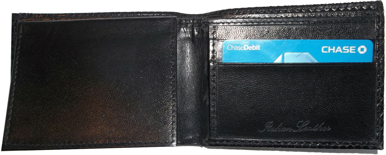 Lot of 3 New Woven Printed Leather man's bi fold wallet 6 cards ID Wallet BNWT - Image 9