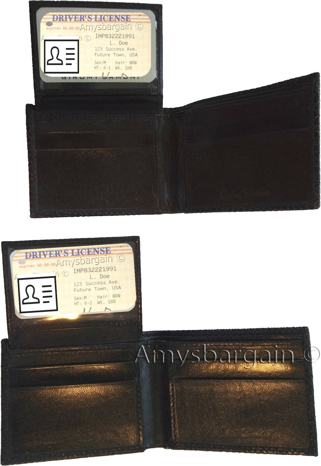 Lot of 3 New Woven Printed Leather man's bi fold wallet 6 cards ID Wallet New - Image 13