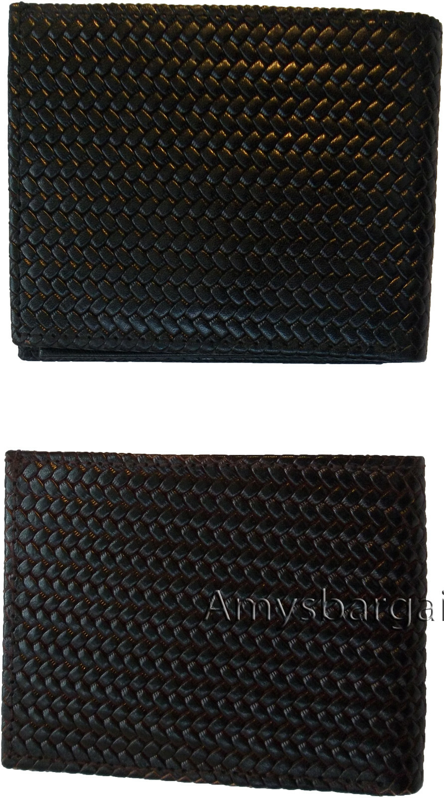 Lot of 3 New Woven Printed Leather man's bi fold wallet 6 cards ID Wallet New - Image 4