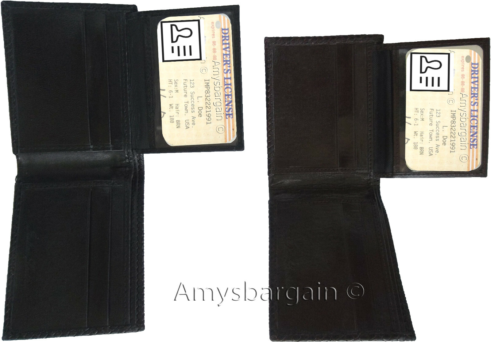 Lot of 3 New Woven Printed Leather man's bi fold wallet 6 cards ID Wallet New - Image 5