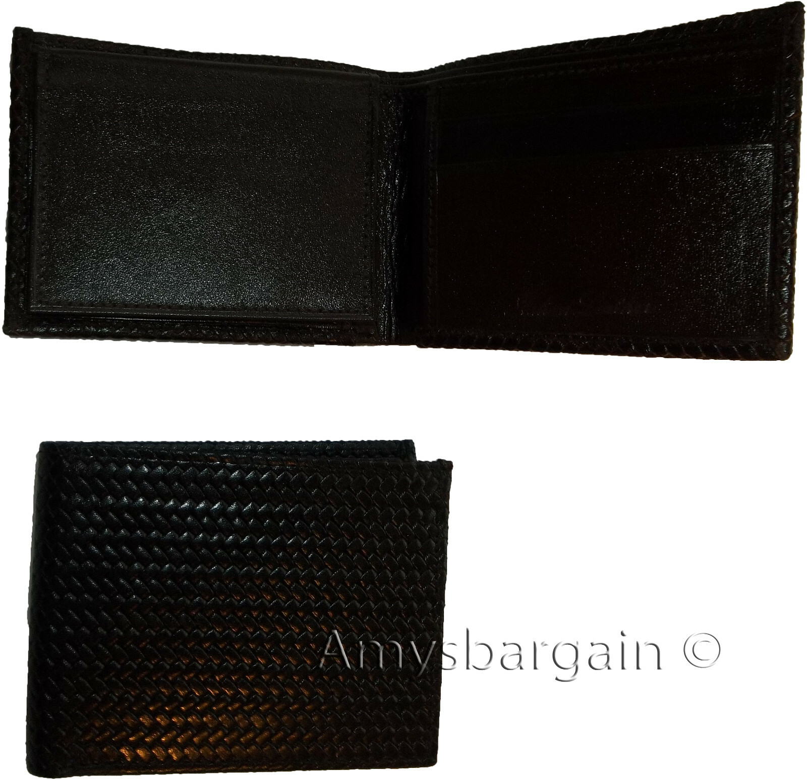 Lot of 3 New Woven Printed Leather man's bi fold wallet 6 cards ID Wallet New - Image 8