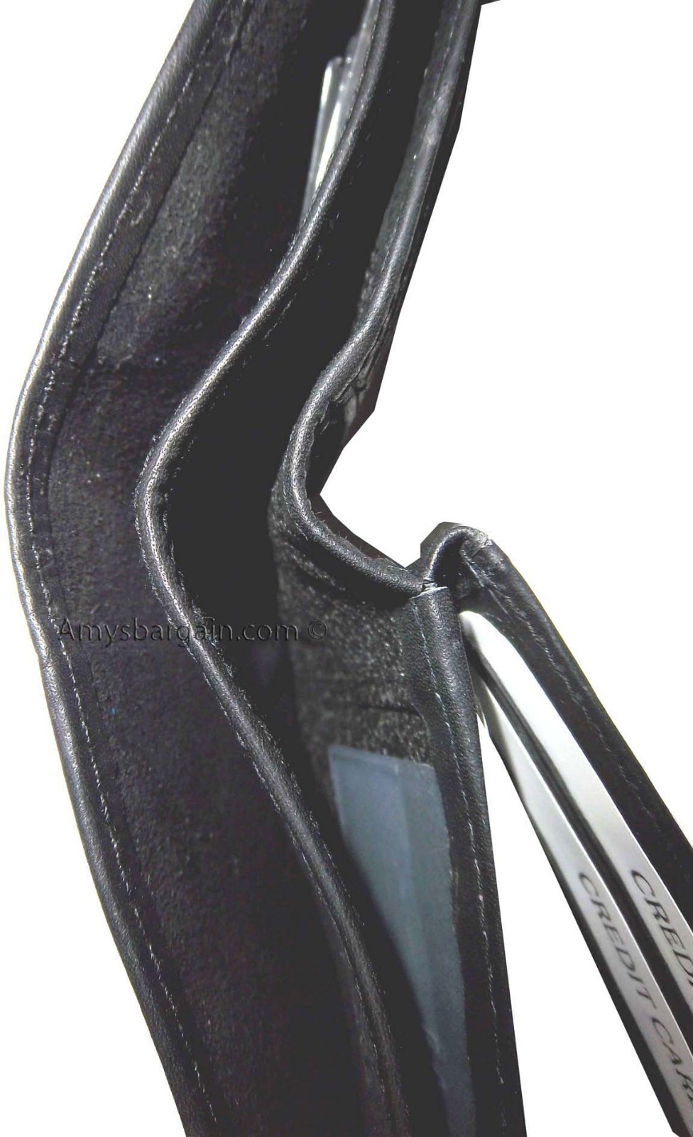 Lot of 3 New men's Black leather billfold wallet 9 credit card space ID bifold - Image 12