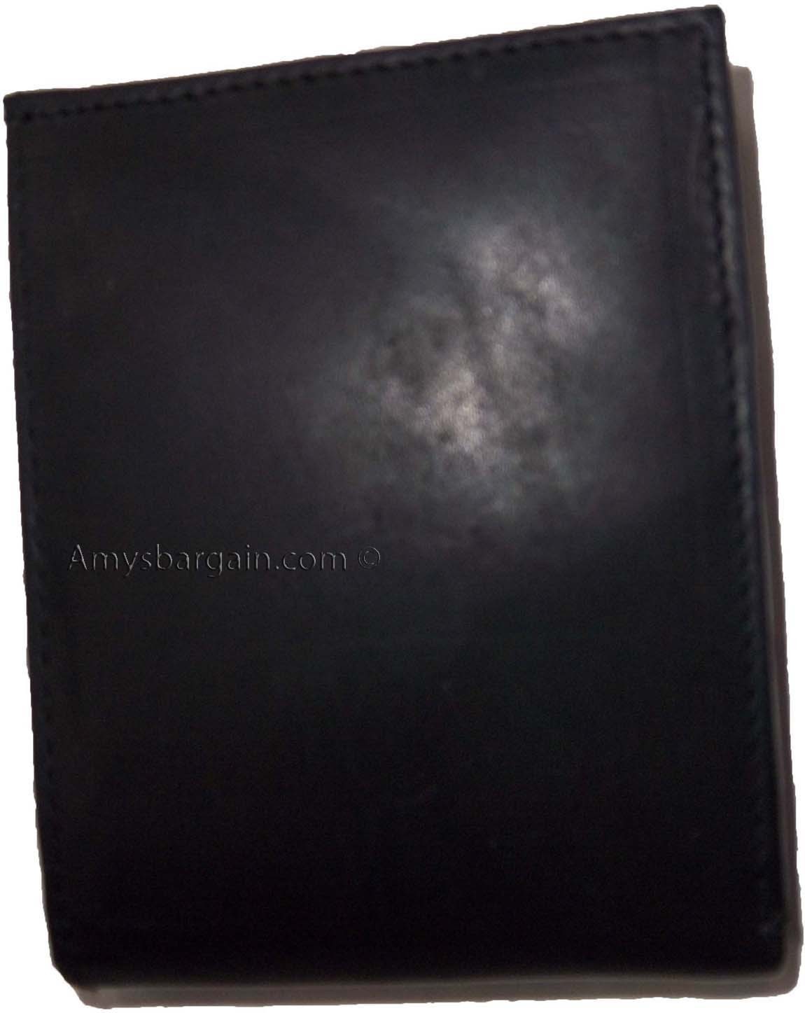 Lot of 3 New men's Black leather billfold wallet 9 credit card space ID bifold - Image 13