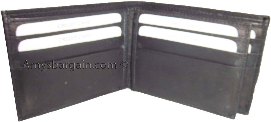 Lot of 3 New men's Black leather billfold wallet 9 credit card space ID bifold - Image 10