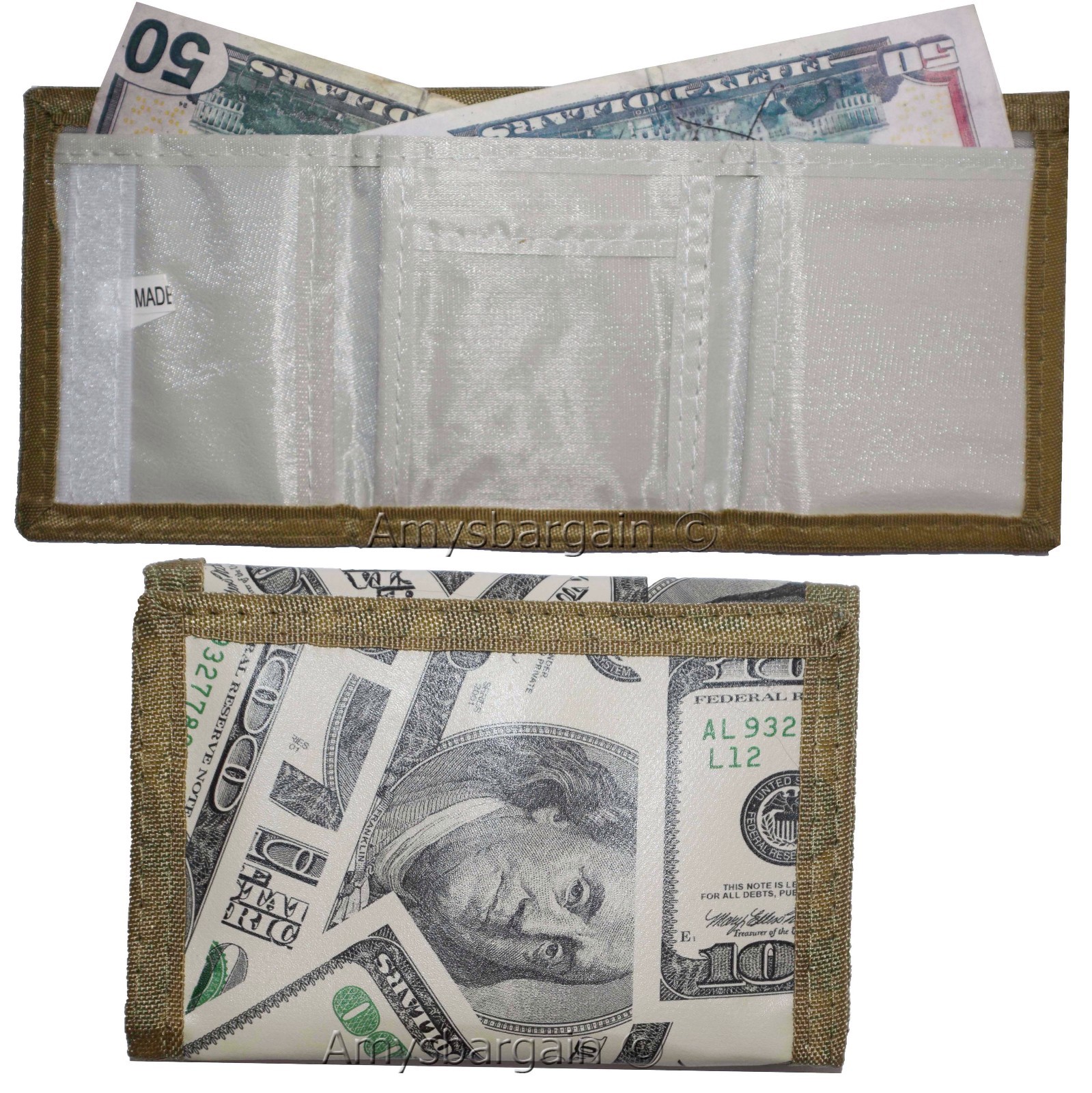Lot of 3 New men's Trifold wallet, open billfold wallet. 3 pocket man's wallet - Image 13