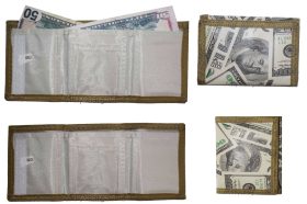 Lot of 3 New men's Trifold wallet, open billfold wallet. 3 pocket man's wallet