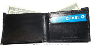 Lot of 3 Woven Printed Leather man's bi fold wallet 6 cards ID new Wallet - Image 5