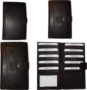 Lot of 3 leather checkbook cover Black credit card ID wallet 19 Cards Brand New - Image 3