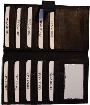 Lot of 3 leather checkbook cover Black credit card ID wallet 19 Cards Brand New - Image 10