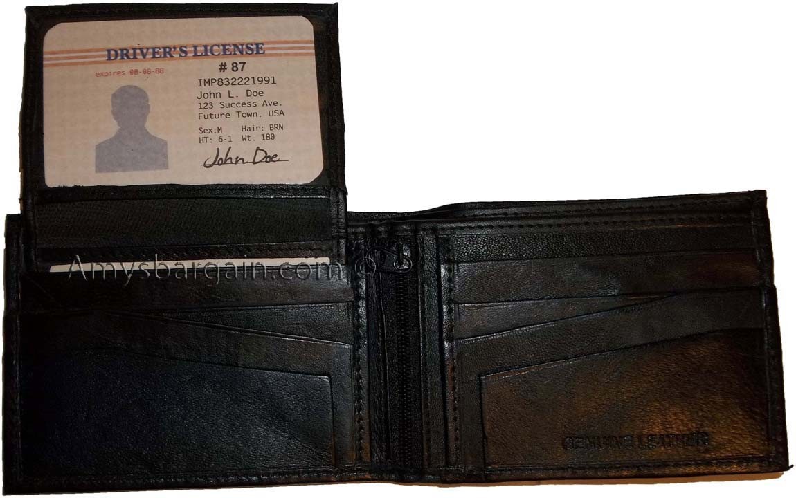 Lot of 4 Bifolsd Leather Man’s wallet 10 Card 3 bill slot 2 IDs change purse new - Image 11