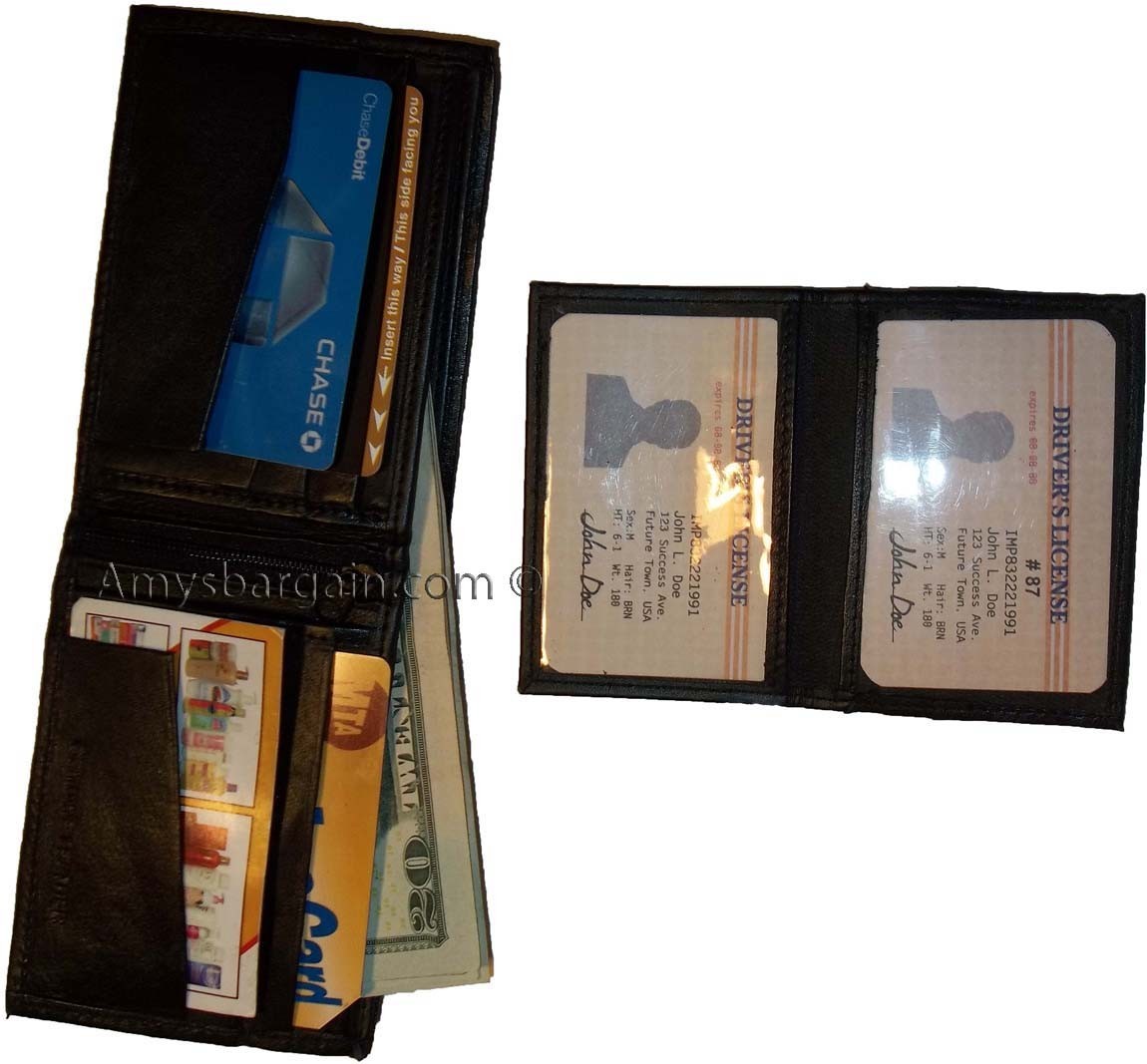 Lot of 4 Bifolsd Leather Man’s wallet 10 Card 3 bill slot 2 IDs change purse new - Image 4