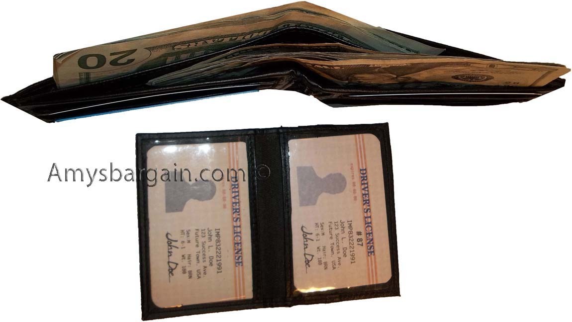 Lot of 4 Bifolsd Leather Man’s wallet 10 Card 3 bill slot 2 IDs change purse new - Image 6