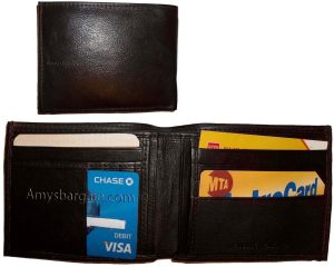 Lot of 4 Men's Bifold leather Wallet Unbranded Brown billfold men's wallet BNWT. - Image 4