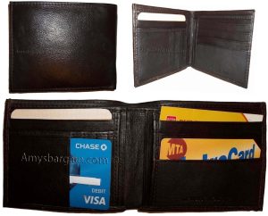 Lot of 4 Men's Bifold leather Wallet Unbranded Brown billfold men's wallet BNWT. - Image 5