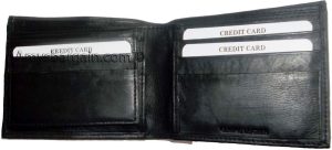 Lot of 4 Men's Soft Leather Black billfold Wallet 9 Credit Card 2 ID new walllet - Image 3