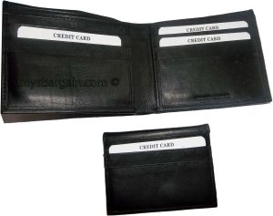 Lot of 4 Men's Soft Leather Black billfold Wallet 9 Credit Card 2 ID new walllet - Image 6