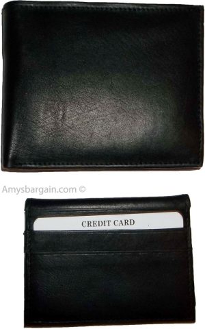 Lot of 4 Men's Soft Leather Black billfold Wallet 9 Credit Card 2 ID new walllet - Image 10