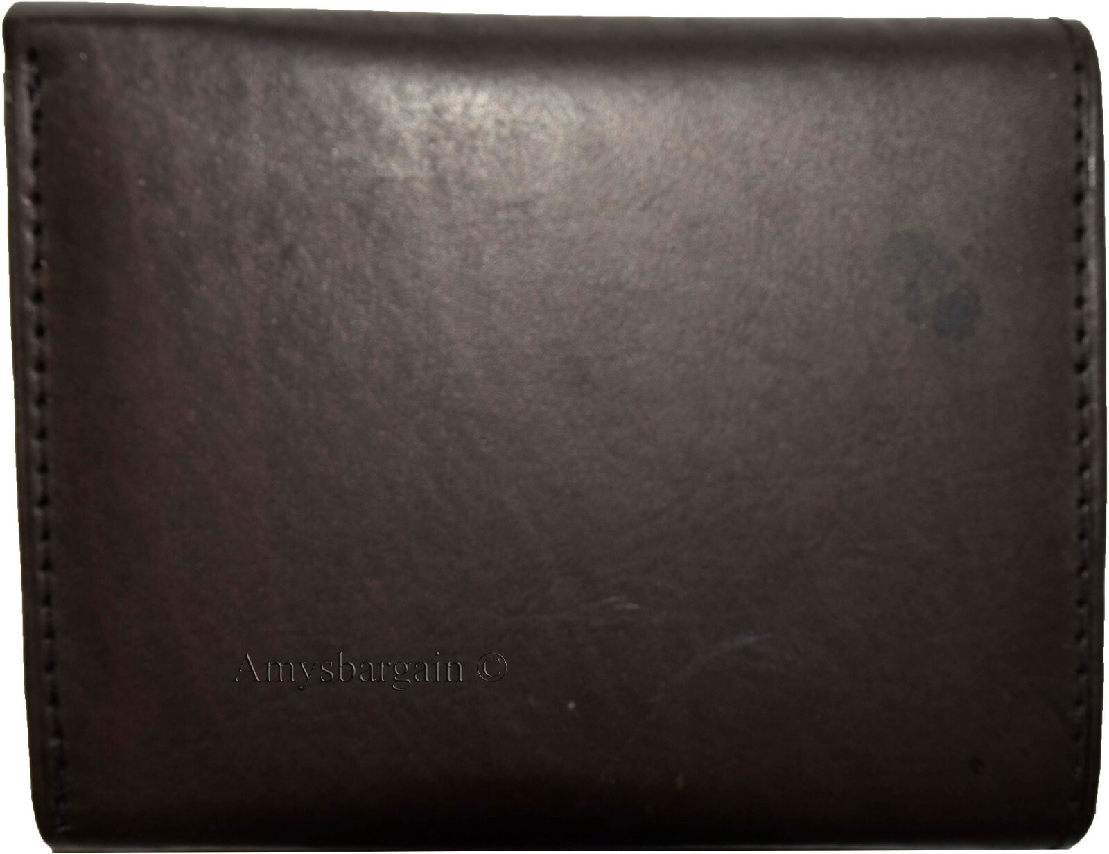 Lot of 4 New Men's Brown leather Tri-fold wallet 1 ID 6 card 2 bill slots - Image 3