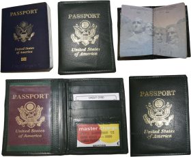 Lot of 4 New lambskin leather Passport cover. ID case credit card wallet BN