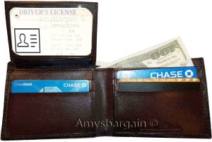 Lot of 5 Lizard Skin Printed Leather Man's Brown billfold wallet 6 cards ID new - Image 7