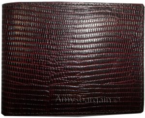 Lot of 5 Lizard Skin Printed Leather Man's Brown billfold wallet 6 cards ID new - Image 9