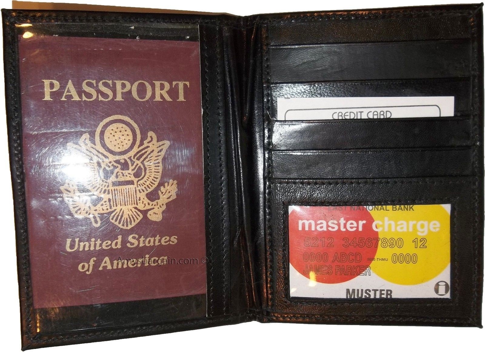 Lot of 5 New 4 credit cards + ID Lamb skin USA Leather passport case wallet BNWT - Image 4