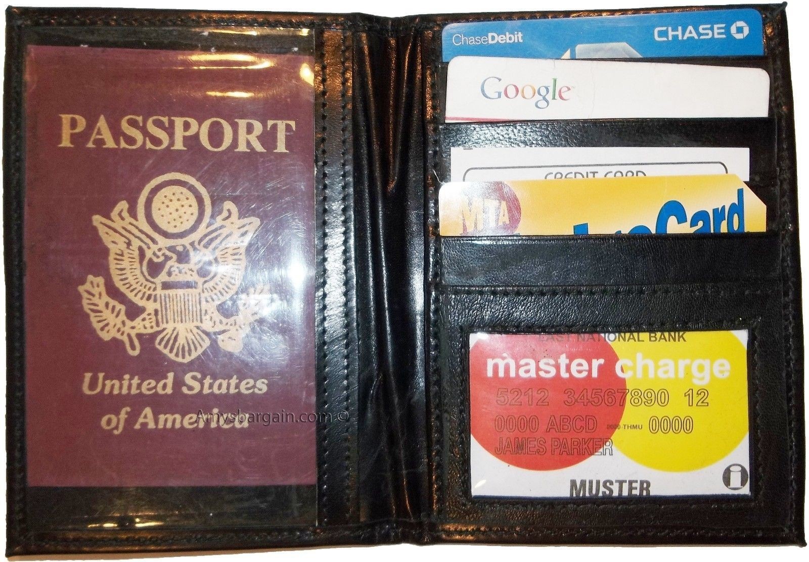 Lot of 5 New 4 credit cards + ID Lamb skin USA Leather passport case wallet BNWT - Image 5