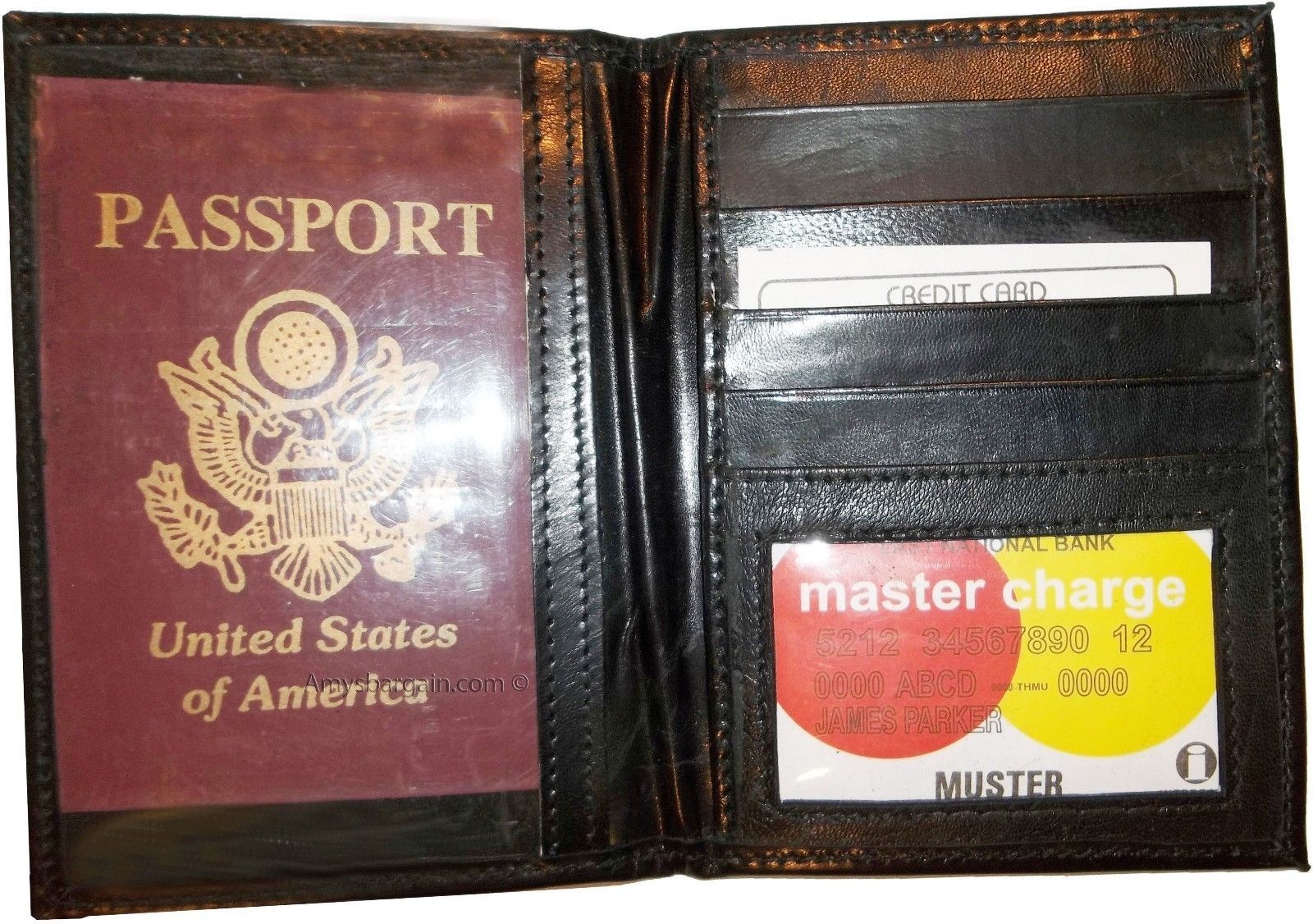 Lot of 5 New 4 credit cards + ID Lamb skin USA Leather passport case wallet BNWT - Image 9