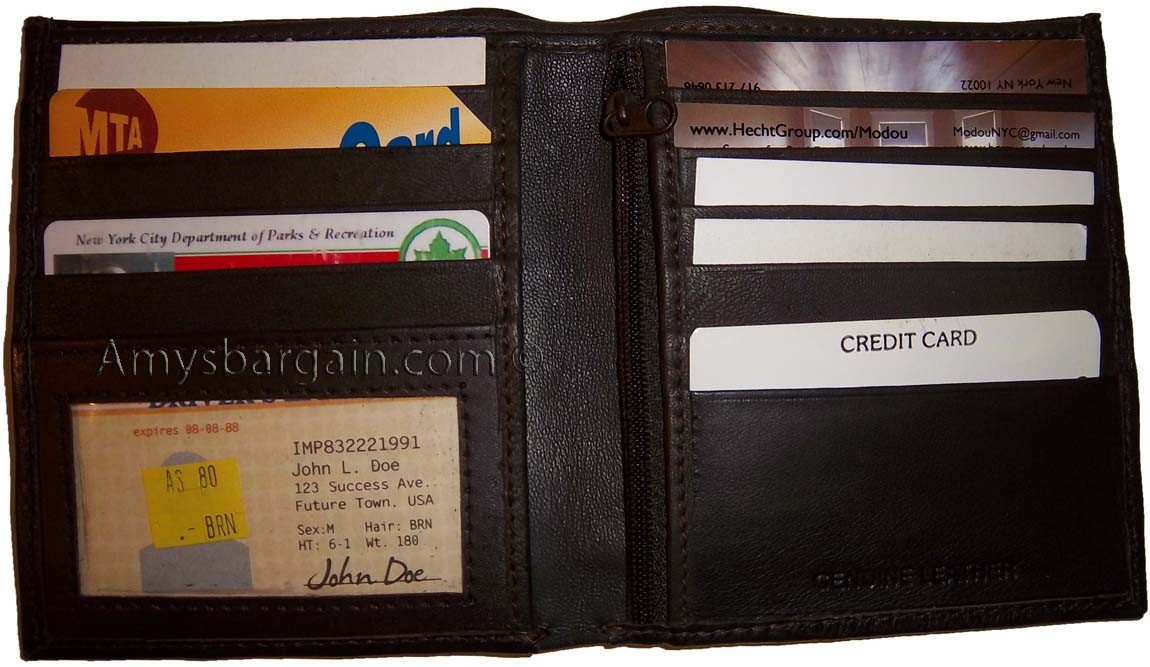 Lot of 6 Leather Hipster wallet billfold brown Bifold zip coin purse New wallets - Image 4