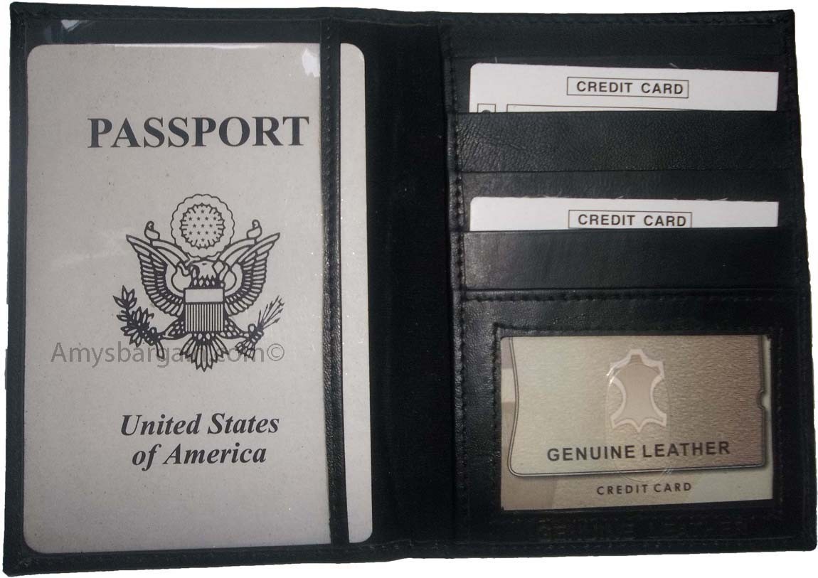 Lot of 6 USA Leather passport cover wallet credit card case ID holder brand new - Image 12