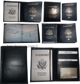 Lot of 6 USA Leather passport cover wallet credit card case ID holder brand new