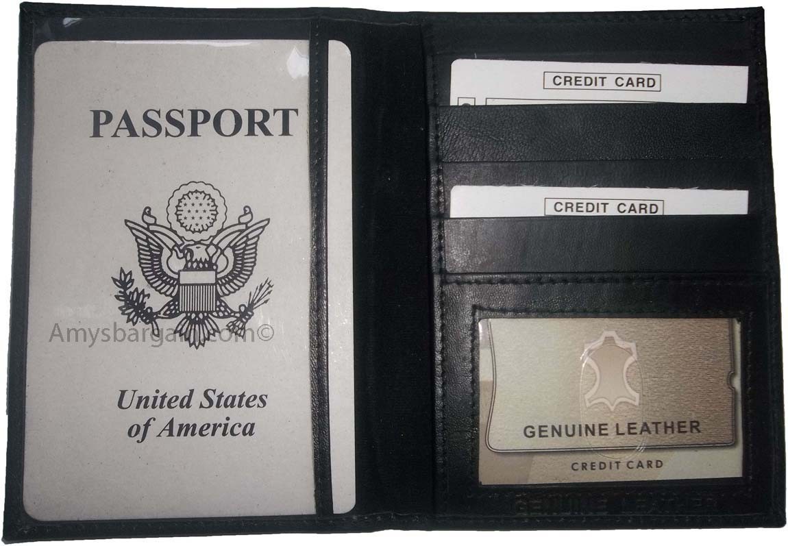 Lot of 6 USA Leather passport cover wallet credit card case ID holder brand new - Image 5