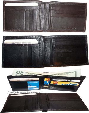 Lot of 6 men’s wallet genuine leather new style 2 bill slot 14 card spaces new - Image 11