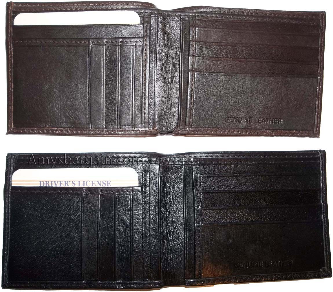 Lot of 6 men’s wallet genuine leather new style 2 bill slot 14 card spaces new - Image 4