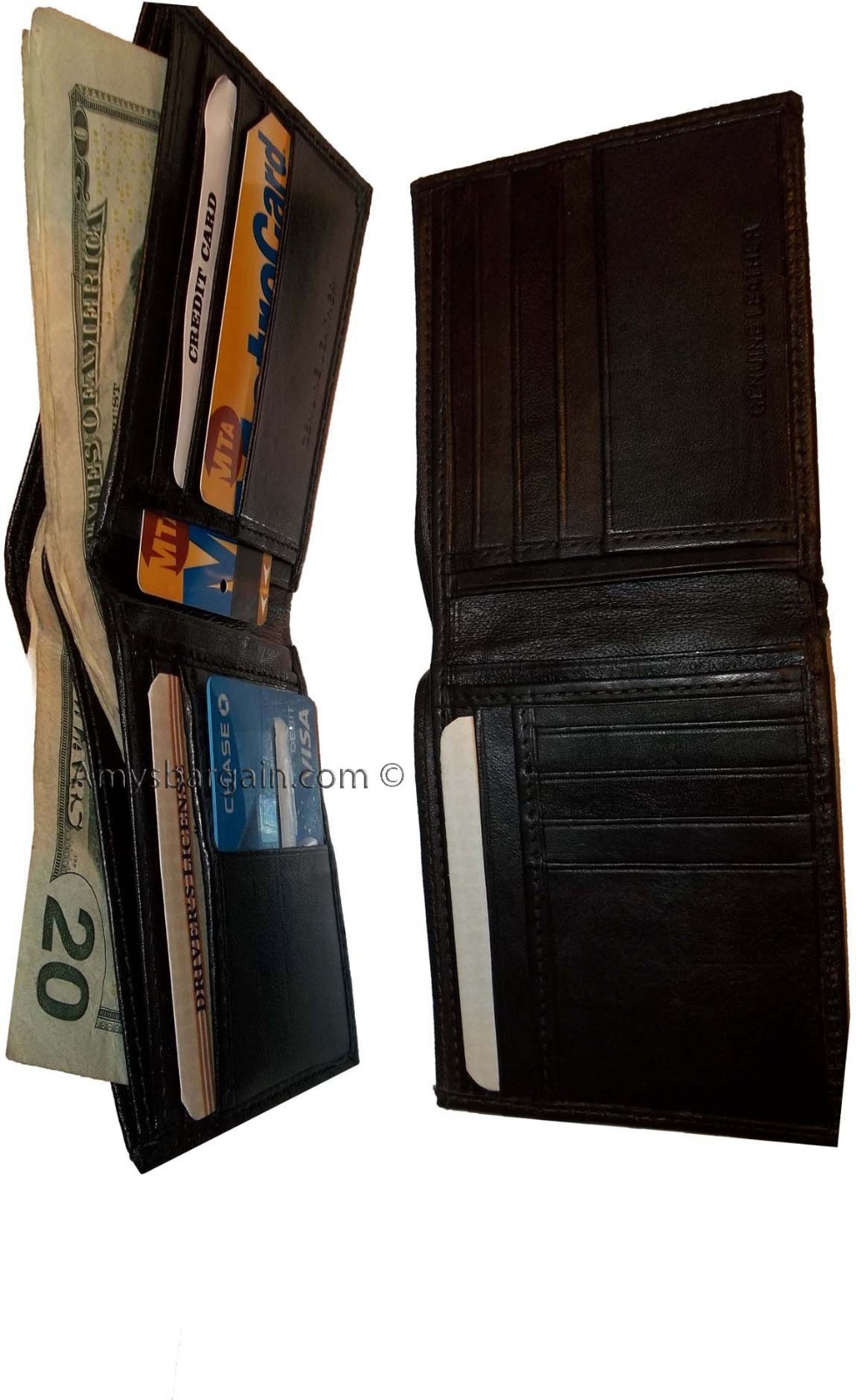 Lot of 6 men’s wallet genuine leather new style 2 bill slot 14 card spaces new - Image 5