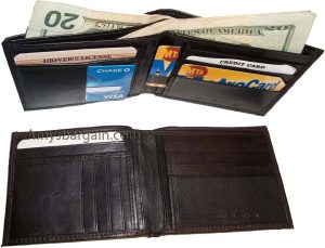 Lot of 6 men’s wallet genuine leather new style 2 bill slot 14 card spaces new - Image 6