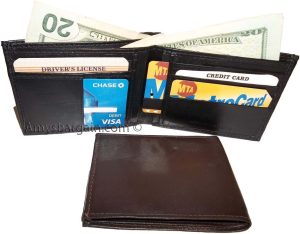 Lot of 6 men’s wallet genuine leather new style 2 bill slot 14 card spaces new - Image 7