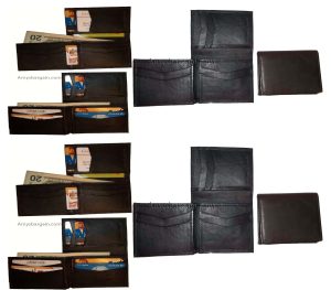 Lot of 8 Man's Wallet New Style Trifold Leather wallet ID 2 Bill slot New wallet