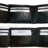 Man's Leather Wallet Black Brown bifold wallet 2 bill slots 9 credit card apace