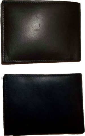 Man's Leather Wallet Black Brown bifold wallet 2 bill slots 9 credit card apace - Image 3