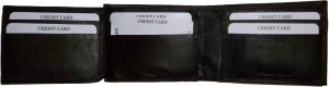 Man's Leather Wallet Black Brown bifold wallet 2 bill slots 9 credit card apace - Image 10