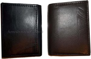 Man’s Trifold Leather wallet 9 credit card spaces 2 bill slots change purse new - Image 13