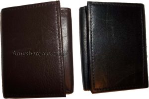 Man’s Trifold Leather wallet 9 credit card spaces 2 bill slots change purse new - Image 6