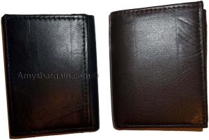 Man’s Trifold Leather wallet 9 credit card spaces 2 bill slots change purse new - Image 9