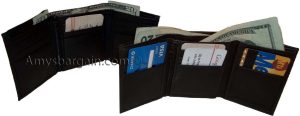 Man’s Trifold Leather wallet 9 credit card spaces 2 bill slots change purse new - Image 10